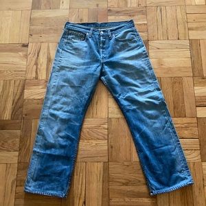 Vintage Levis 501 Jeans 31 x 28 Straight Leg Faded Blue Denim Red Tab R29028